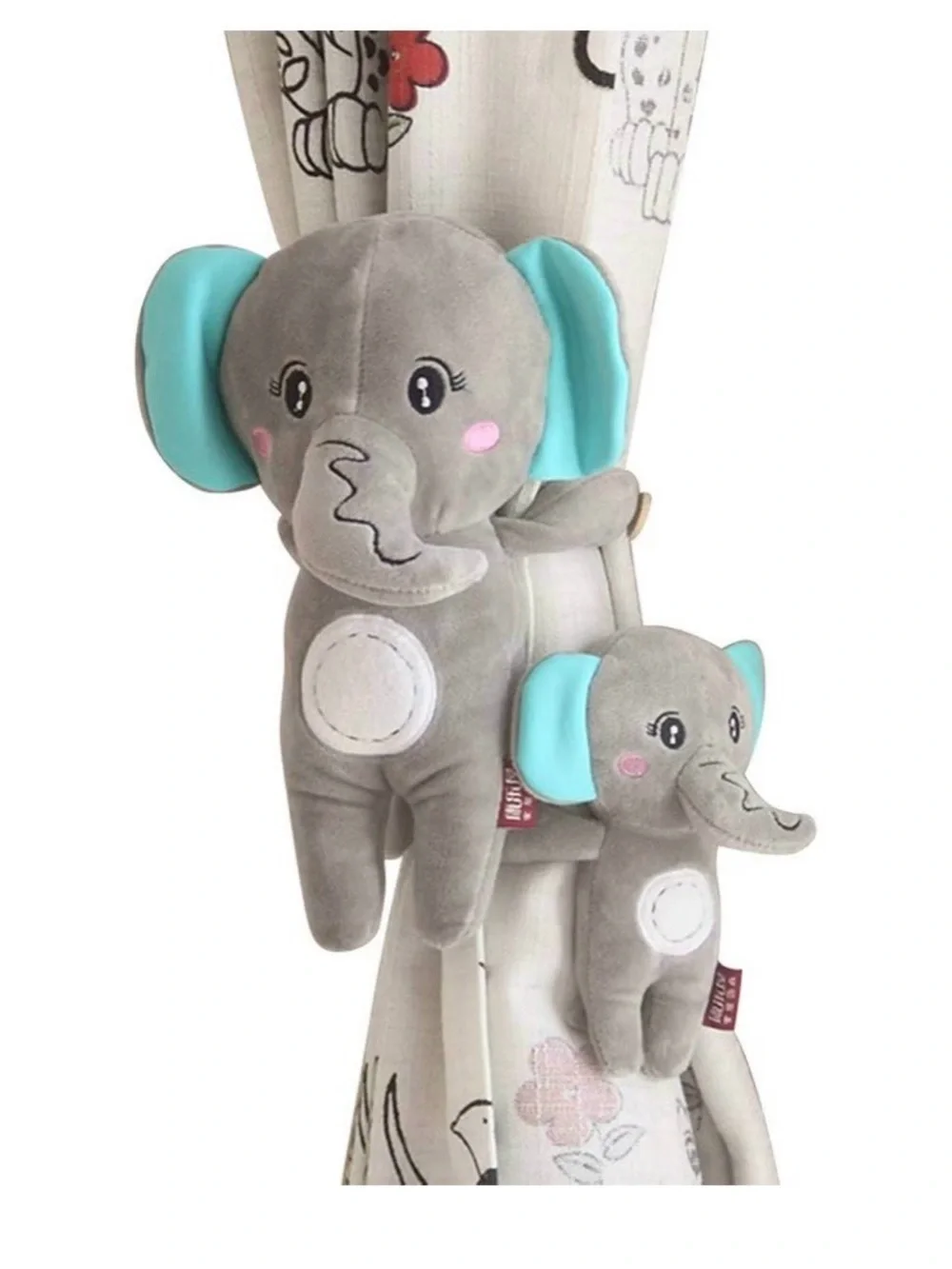 Animal curtain hold backs